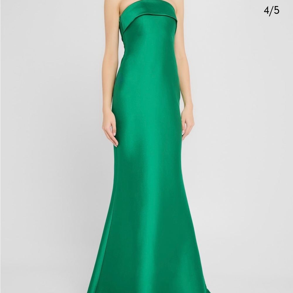 Badgley Mischka Strapless Bow-Back Mermaid Gown